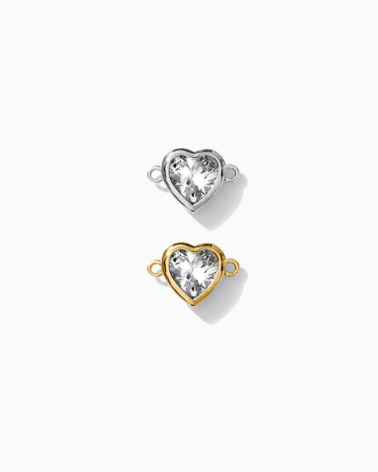 Bezel Heart CZ Connector, CN74