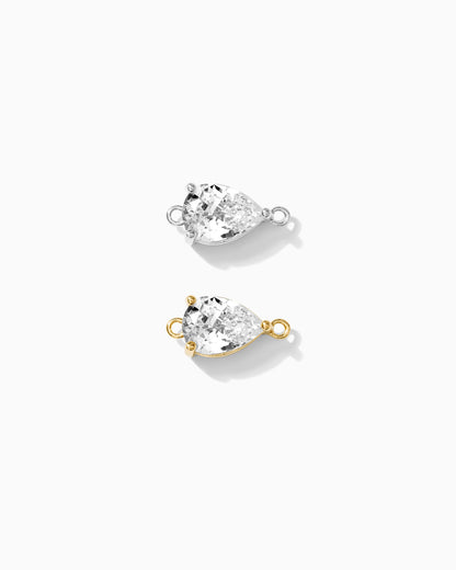 Teardrop Solitaire CZ Connector, CN78