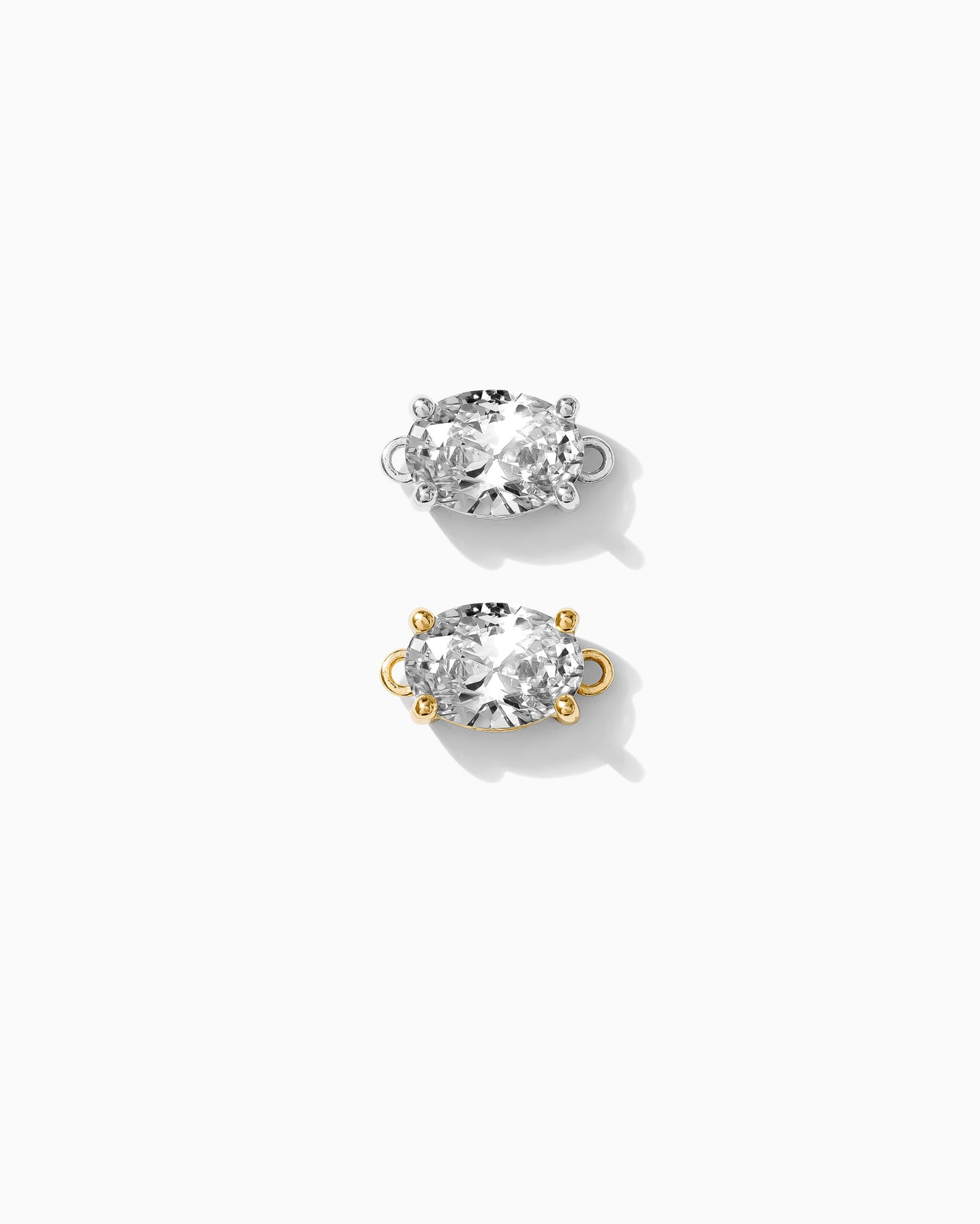 Oval Solitaire CZ Connector, CN79