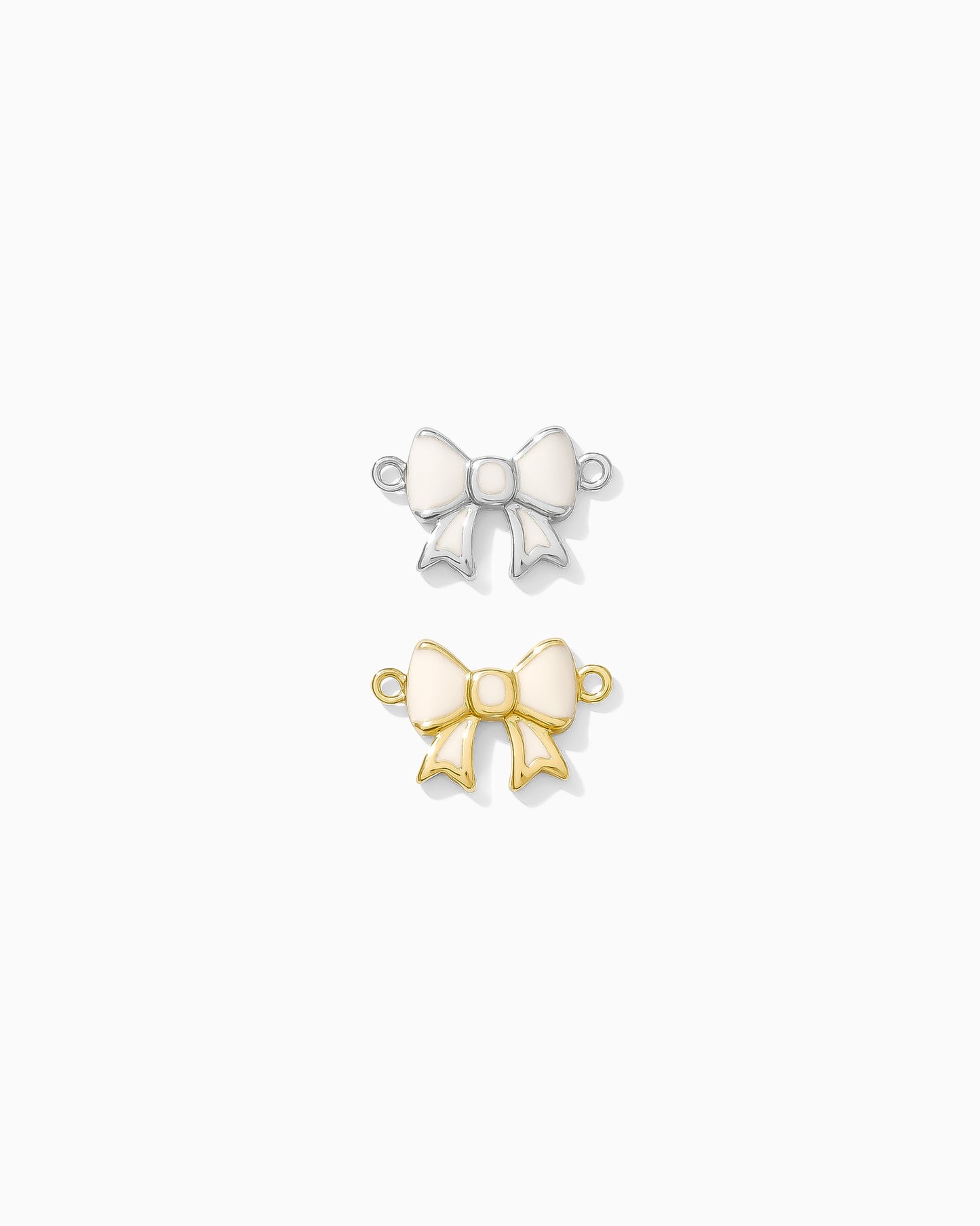 Blush Pink Enamel Bow Connector, CN82