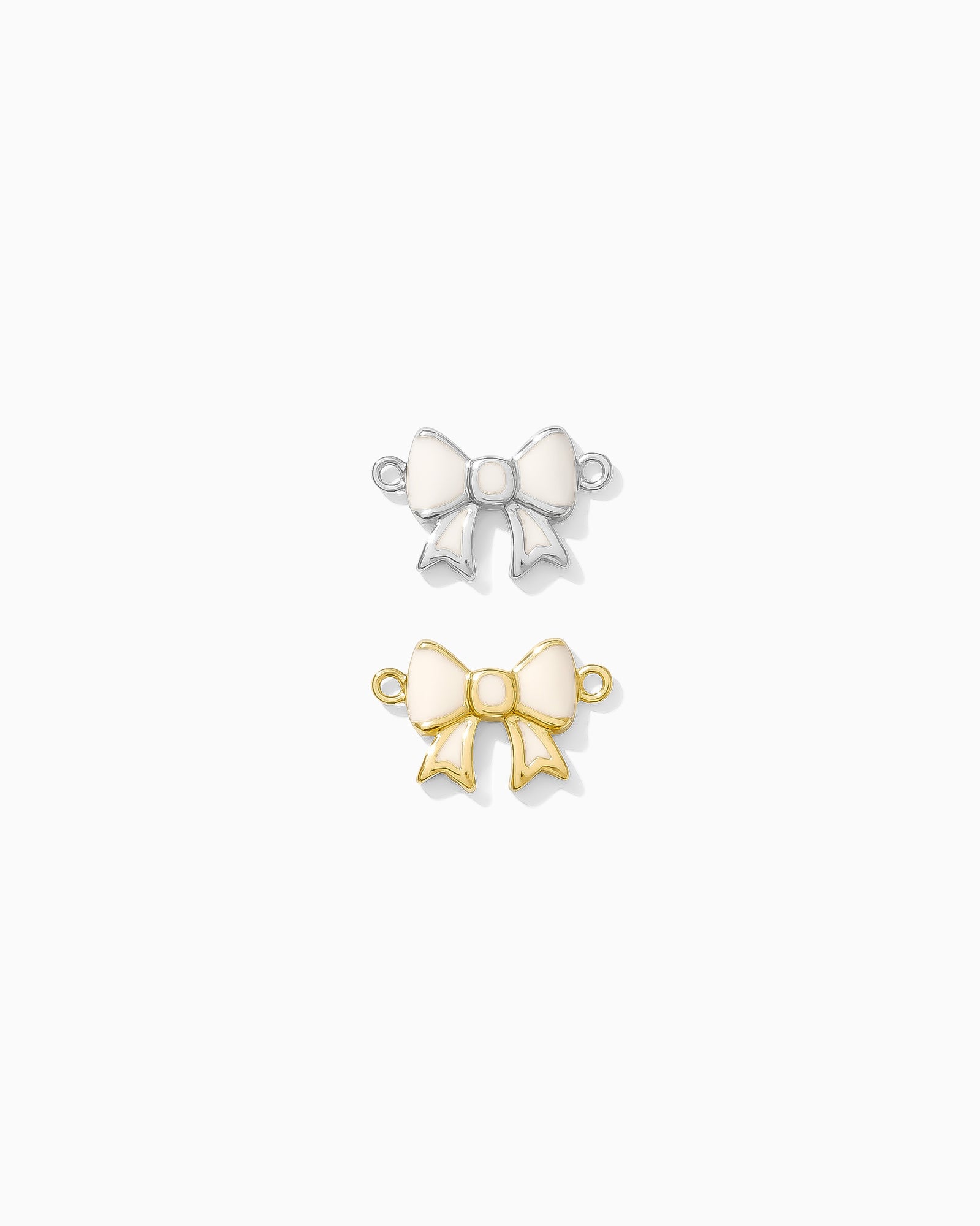 Blush Pink Enamel Bow Connector, CN82