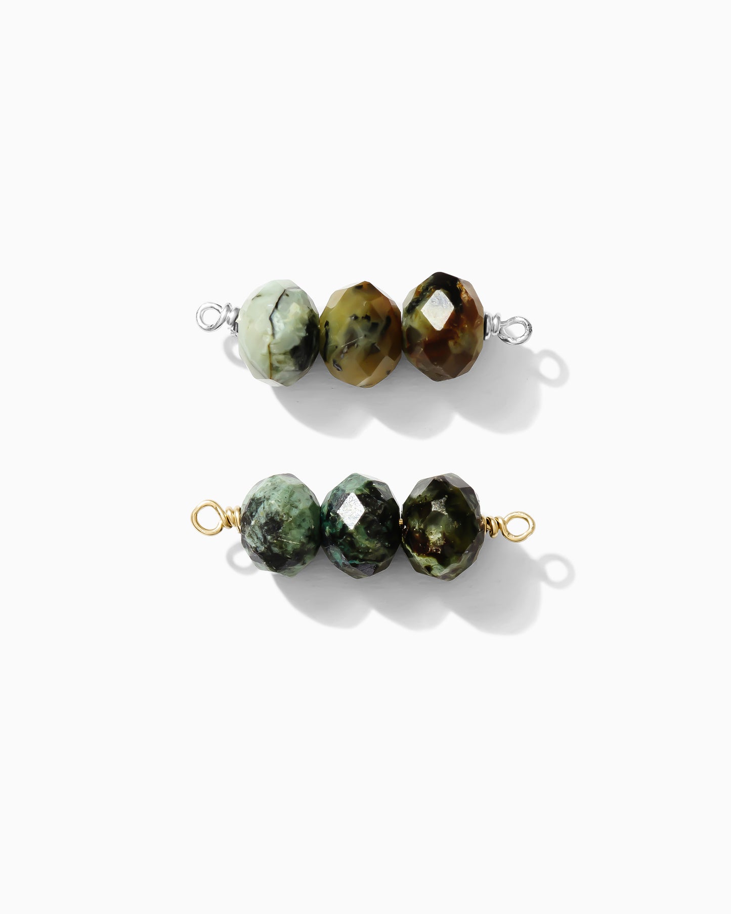 Triple Turquoise Bead Connector, CN96