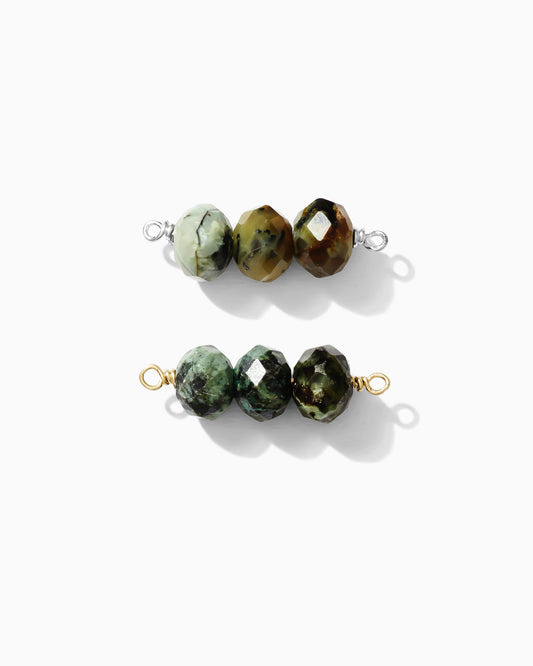 Triple Turquoise Bead Connector, CN96