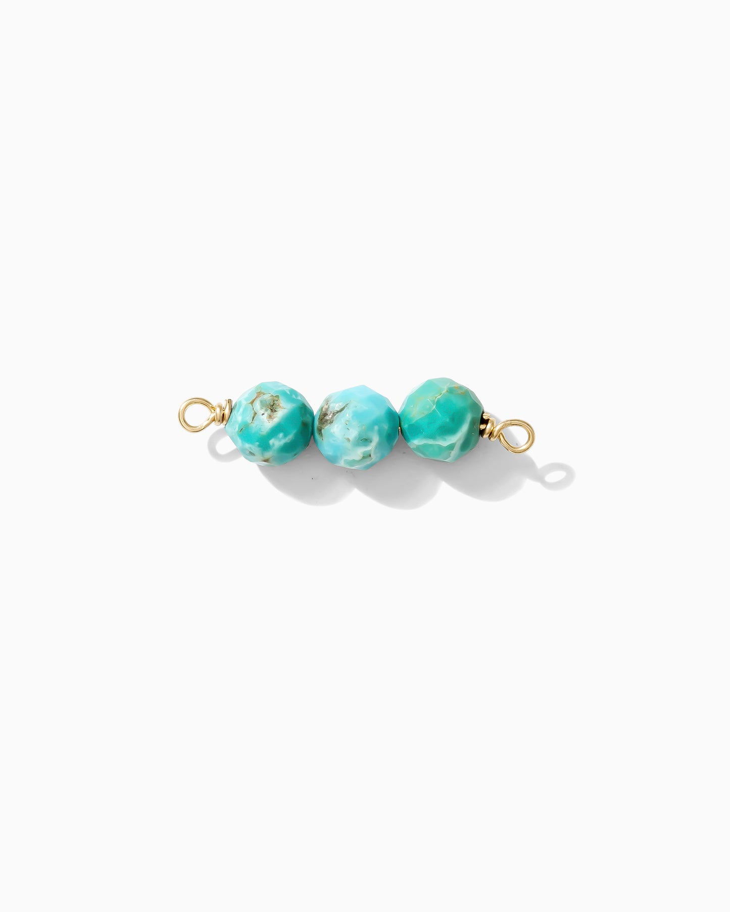 Turquoise Triple Bead Facet Cut Connector, CN98