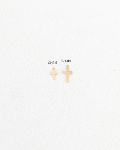 Cross charm, 14k gold filled, sterling silver, CH314