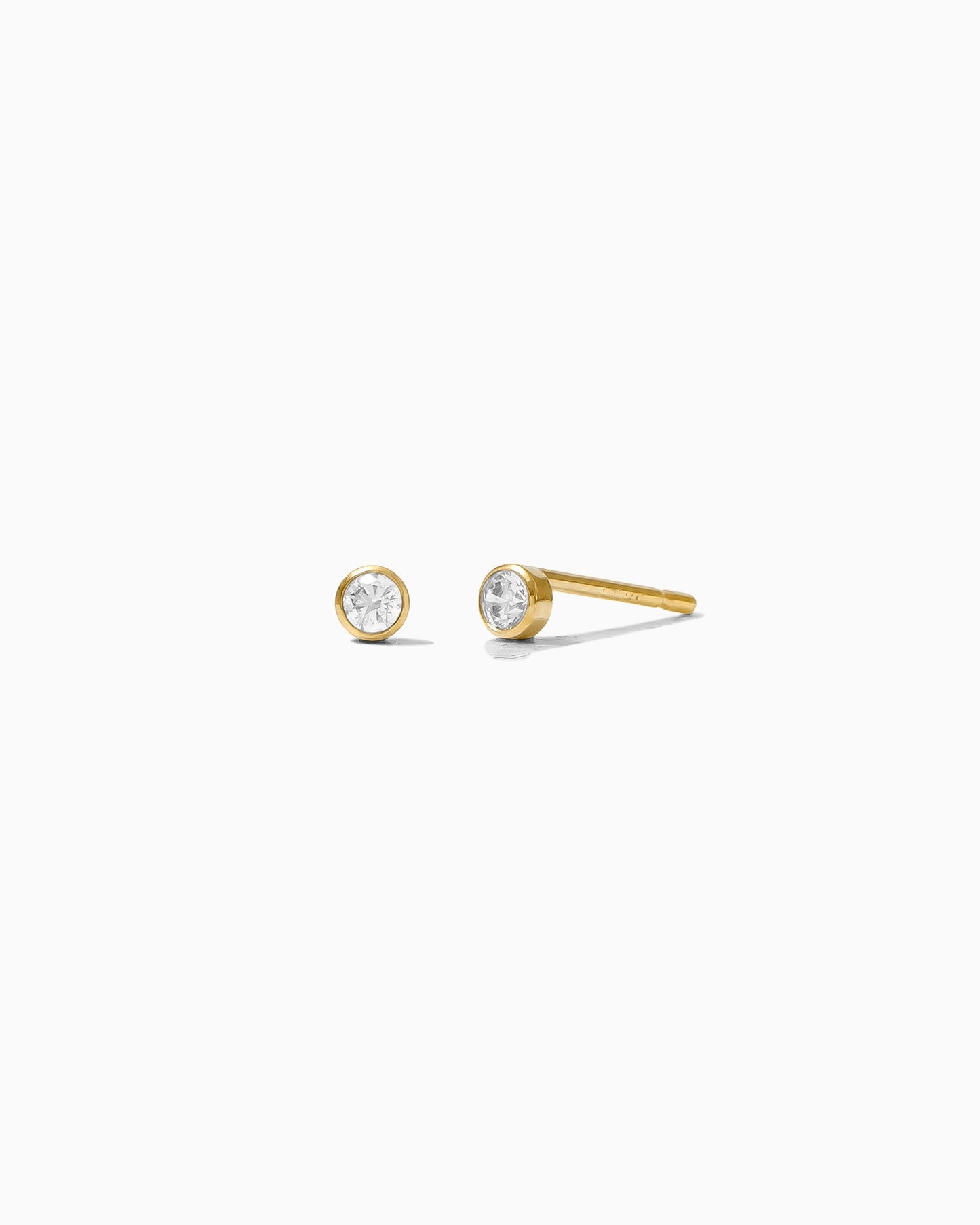 2mm Cubic Zirconia Stud Earrings, E15