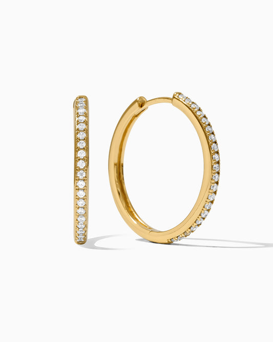 25mm Cubic Zirconia Hoop Earrings, E43