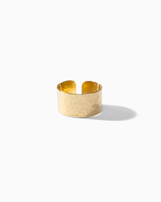 Hammered Cigar Band Ring, R1