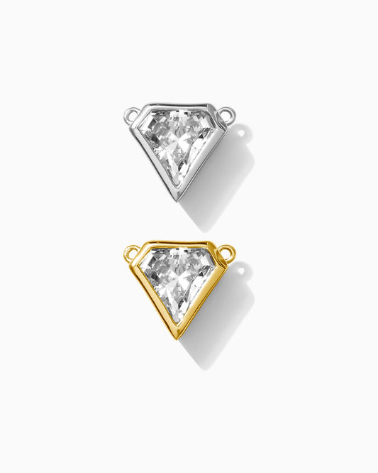 White CZ Bezel Diamond Connector, CN218