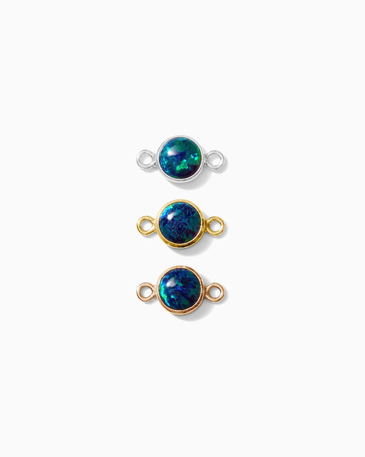 4mm Dark Blue and Green Opal Connector, CN226
