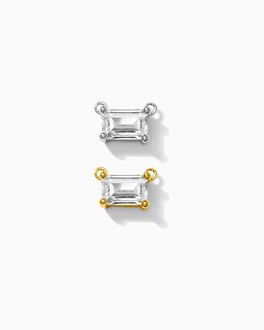 White CZ Emerald Connector, CN229