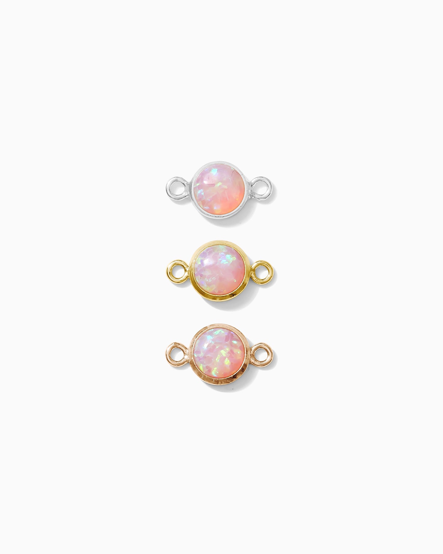 4mm Pink Opal Connector, CN224