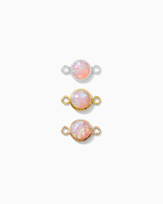 4mm Pink Opal Connector, CN224