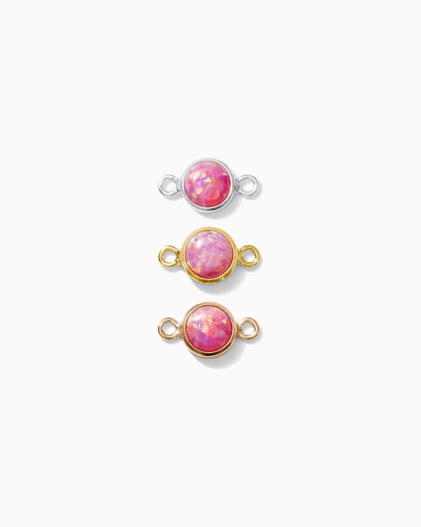 4mm Hot Pink Opal Connector, CN237