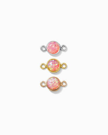 4mm Peach Opal Connector, CN240