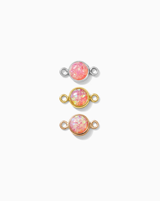 4mm Peach Opal Connector, CN240