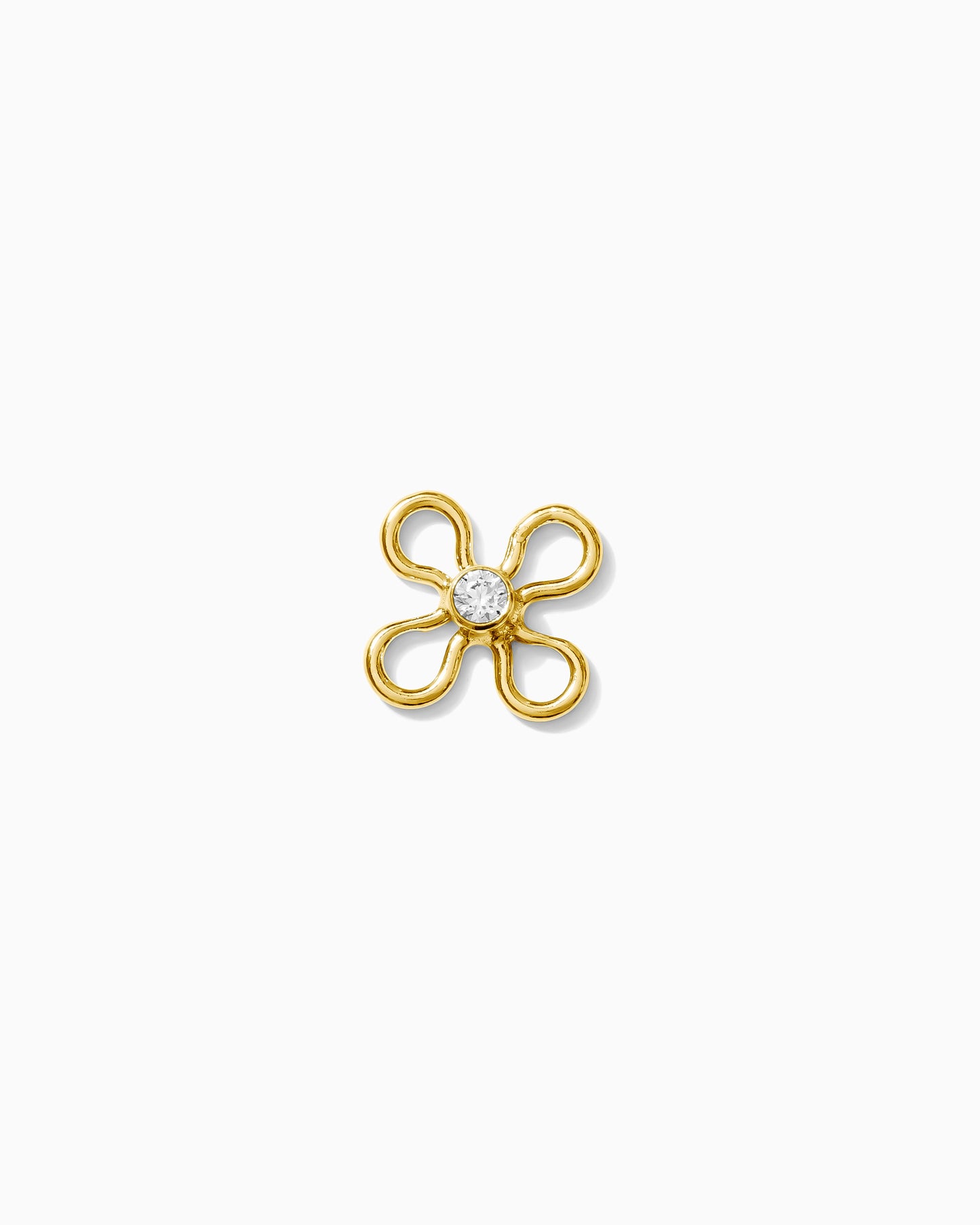 Flower with White CZ Connector, CN276