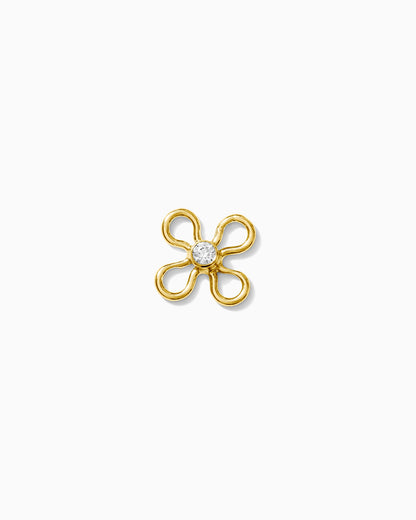 Flower with White CZ Connector, CN276