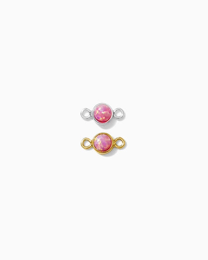 3mm Pink Opal Connector, CN264