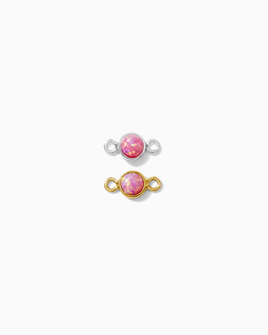 3mm Pink Opal Connector, CN264