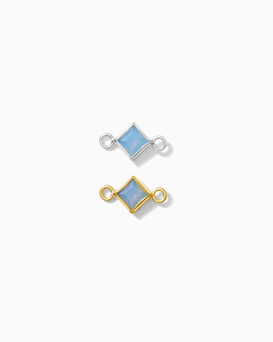 3mm Blue Opal Diamond Shaped Connector, CN315