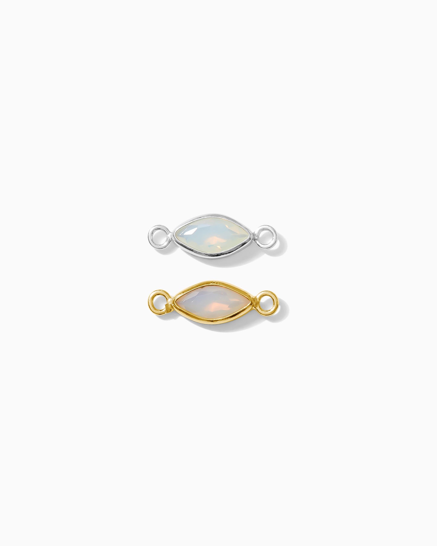White Opal Marquise Bezel Connector, CN317