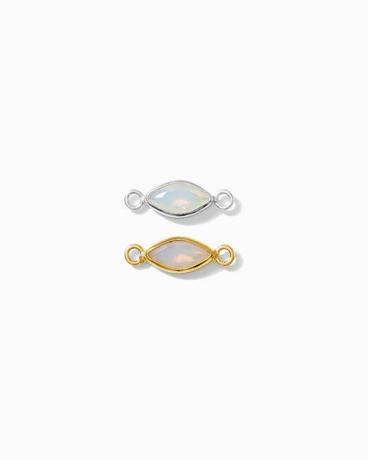 White Opal Marquise Bezel Connector, CN317