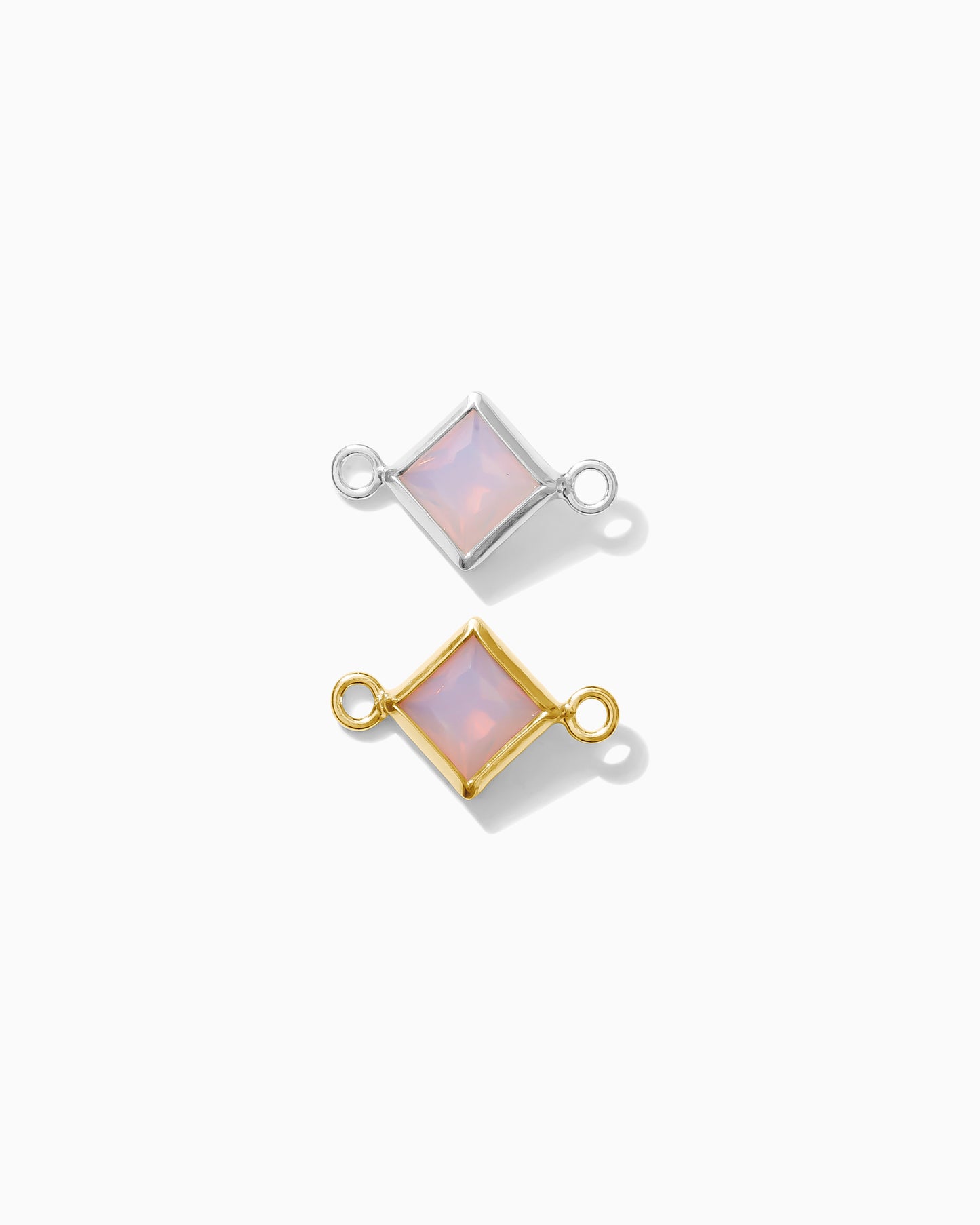 4mm Pink Opal Diamond Shaped Connector, CN326