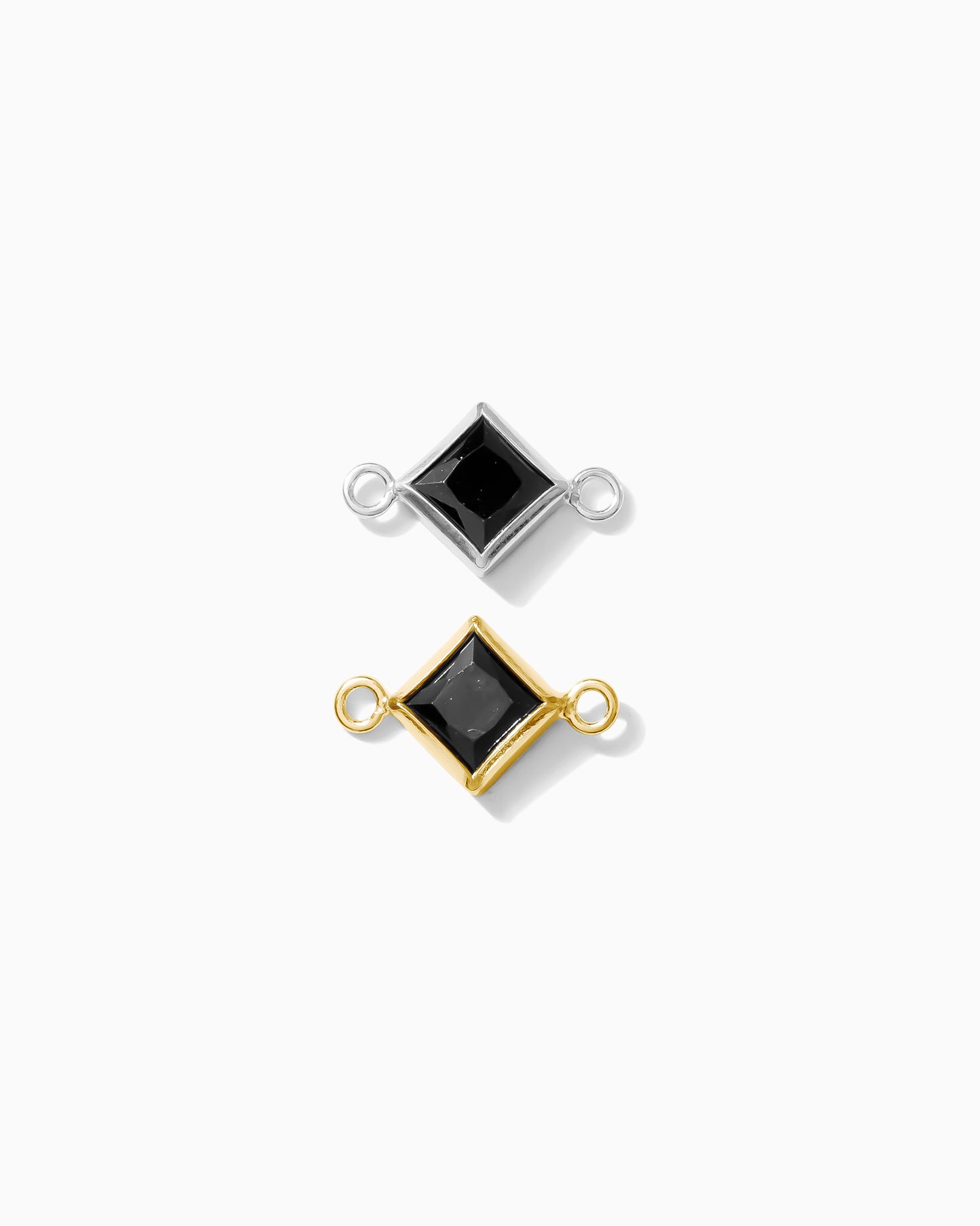 4mm Black Onyx Diamond Shaped Connector, CN328