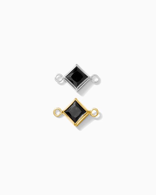 4mm Black Onyx Diamond Shaped Connector, CN328