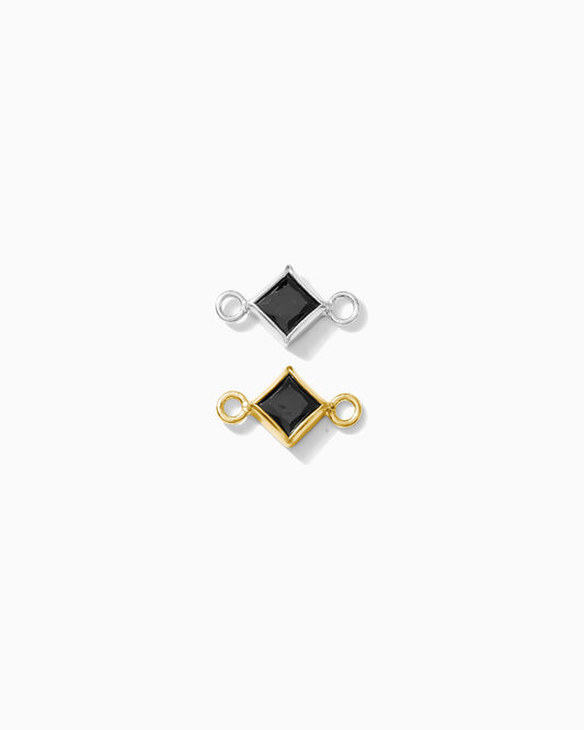 3mm Black Onyx Diamond Shaped Connector, CN316