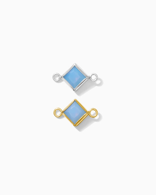 4mm Blue Opal Diamond Shaped Connector, CN327