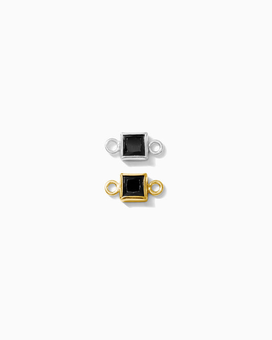 3mm Black Onyx Square Shaped Connector, CN312