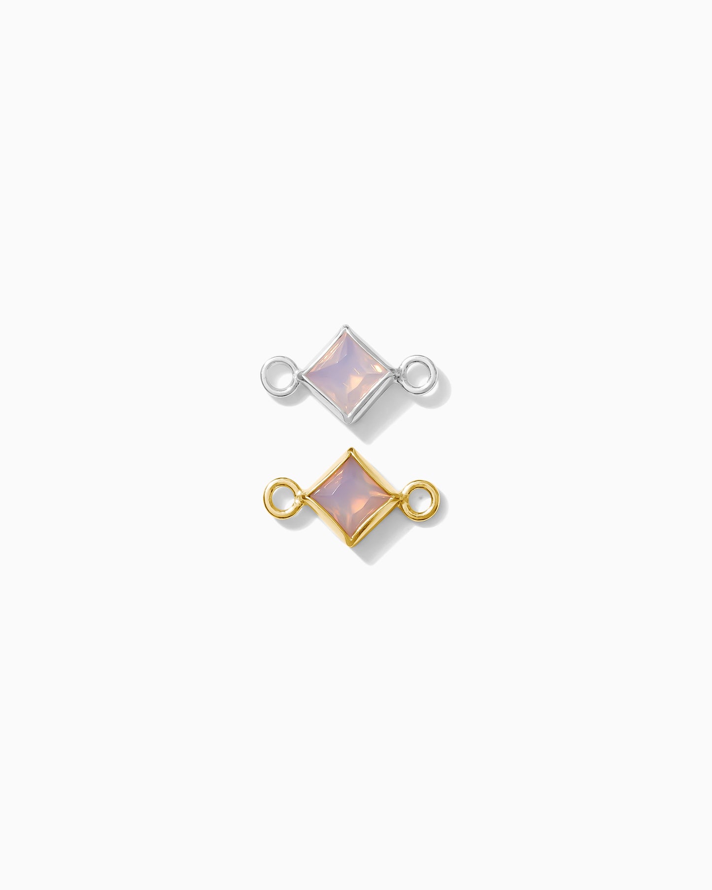 3mm Pink Opal Diamond Shaped Connector, CN314