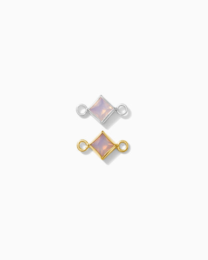 3mm Pink Opal Diamond Shaped Connector, CN314