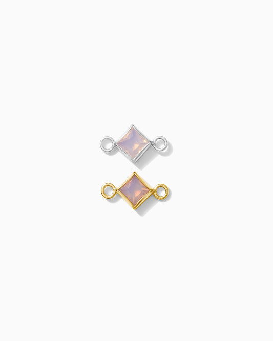 3mm Pink Opal Diamond Shaped Connector, CN314