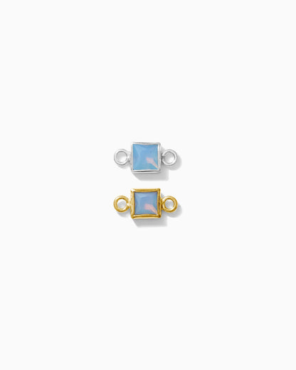 3mm Blue Opal Square Shaped Connector, CN311
