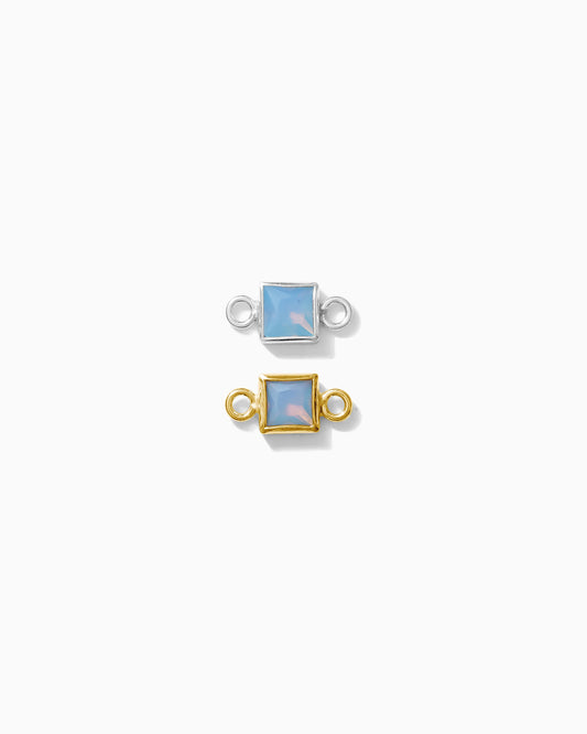 3mm Blue Opal Square Shaped Connector, CN311