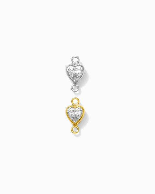 Gold Filled CZ Heart Vertical Connector, CN330
