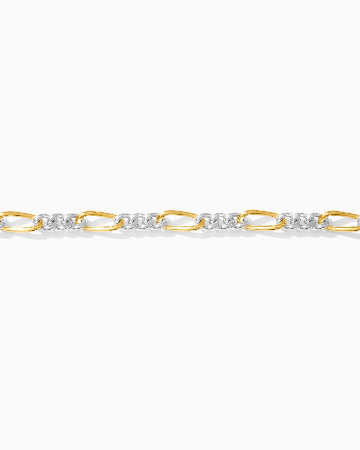 3.2mm Figaro Mixed Metal Chain, M192