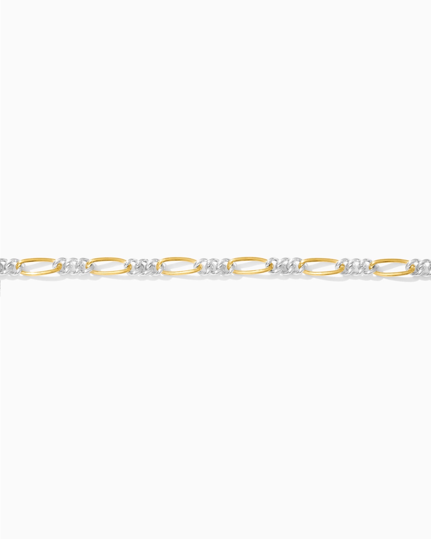 2.3mm Figaro Mixed Metal Chain, M191