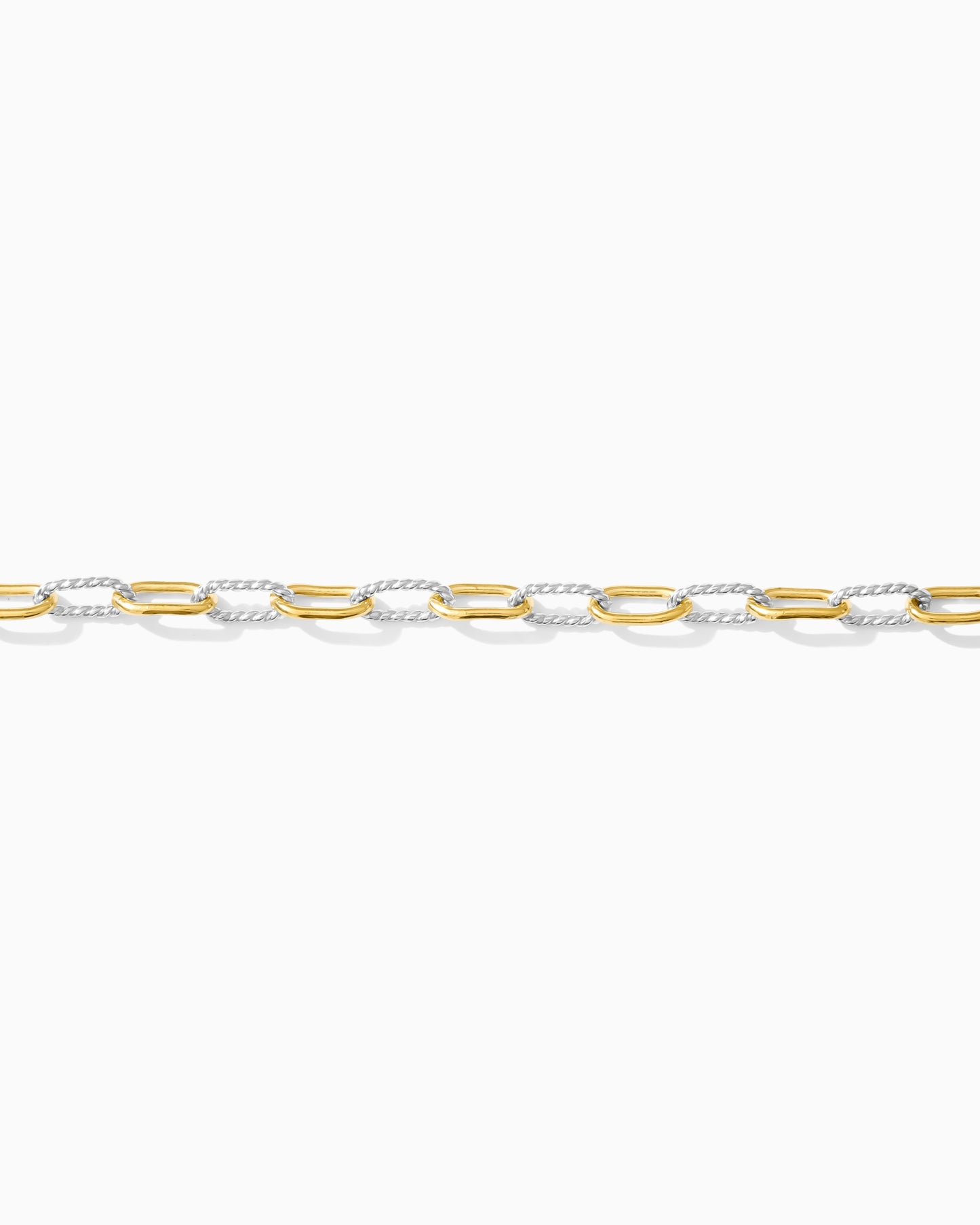 3mm Alternate Twisted Paperclip Mixed Metal Chain, M196