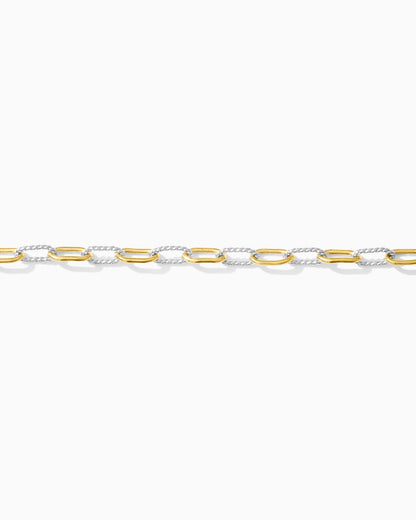 3mm Alternate Twisted Paperclip Mixed Metal Chain, M196