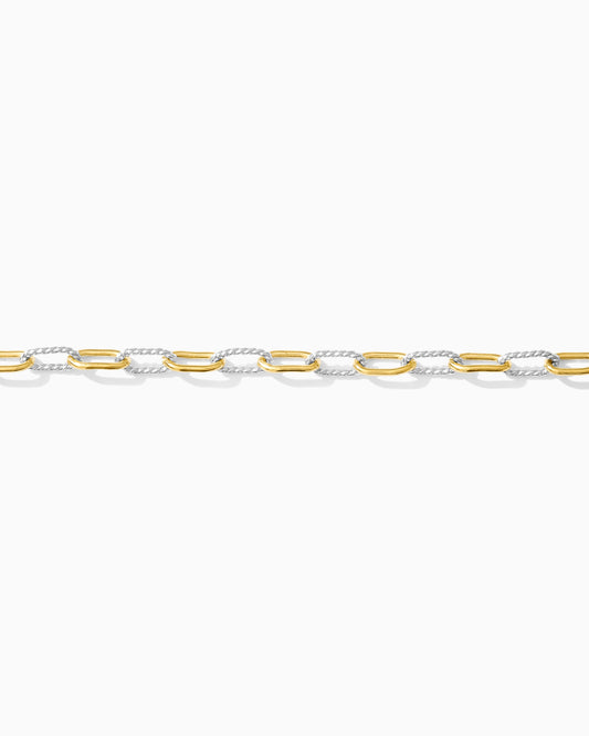 3mm Alternate Twisted Paperclip Mixed Metal Chain, M196