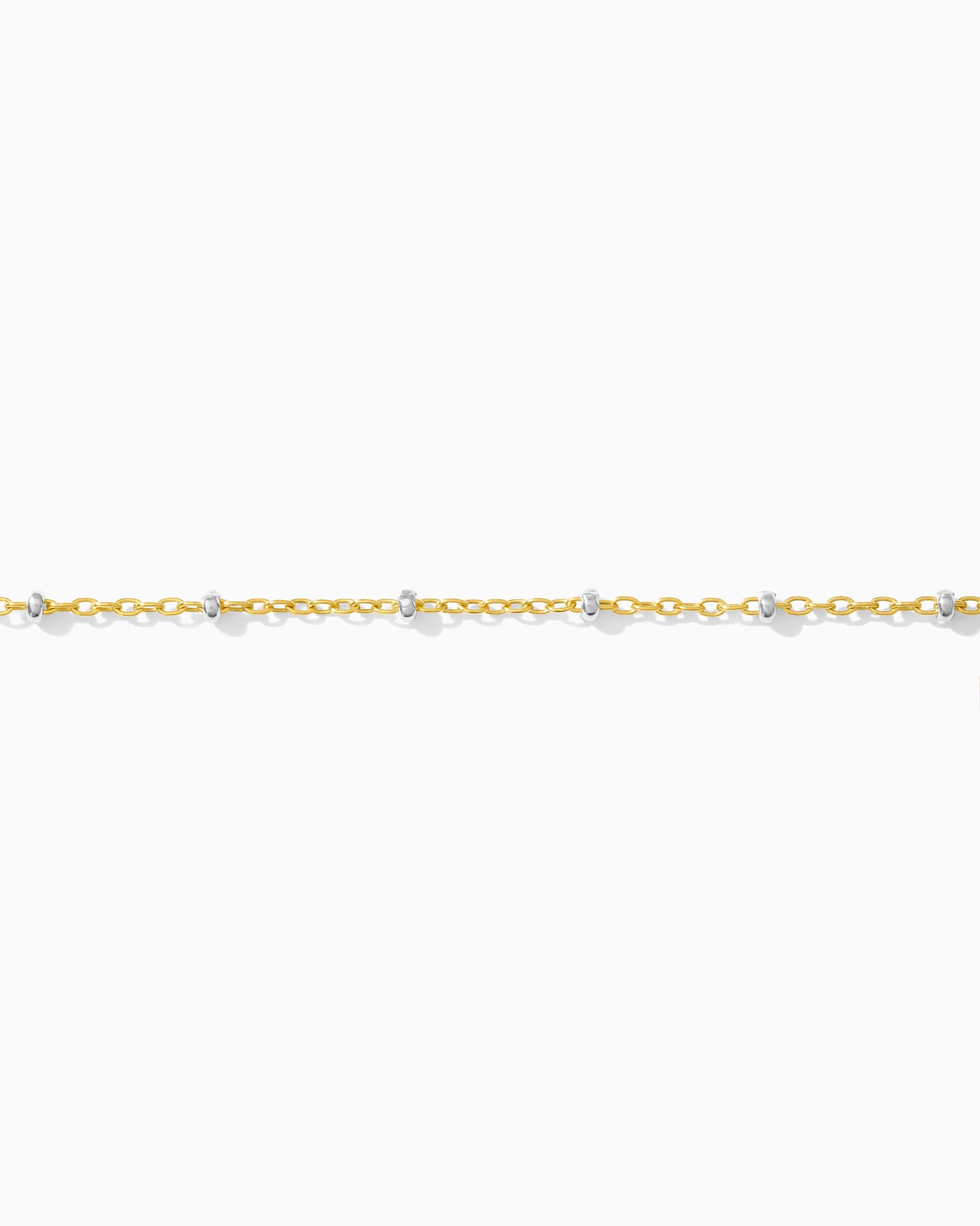 1.2mm Satellite Gold Filled Chain with 2mm Silver Beads, M193