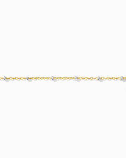 1.2mm Satellite Gold Filled Chain with 2mm Silver Beads, M193