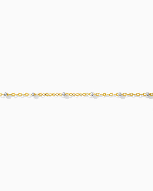 1.2mm Satellite Gold Filled Chain with 2mm Silver Beads, M193