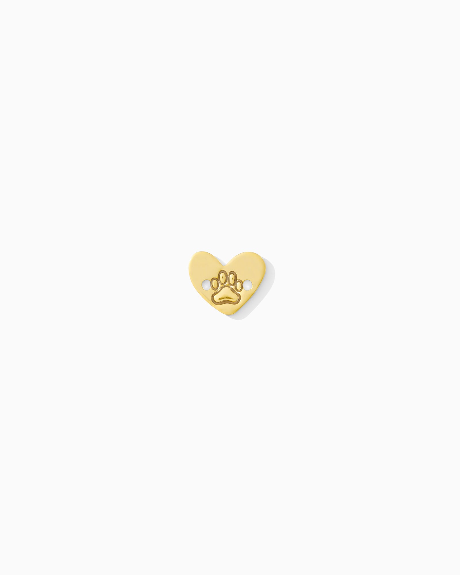 7mm Paw Print Heart Two Middle Holes, CN390