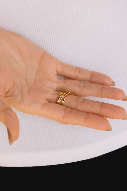 Mixed Metal Cubic Zirconia Stacking Ring, R55