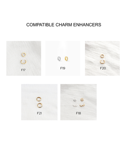 Heart Clover Charm with Emerald Nano Gem, CH294